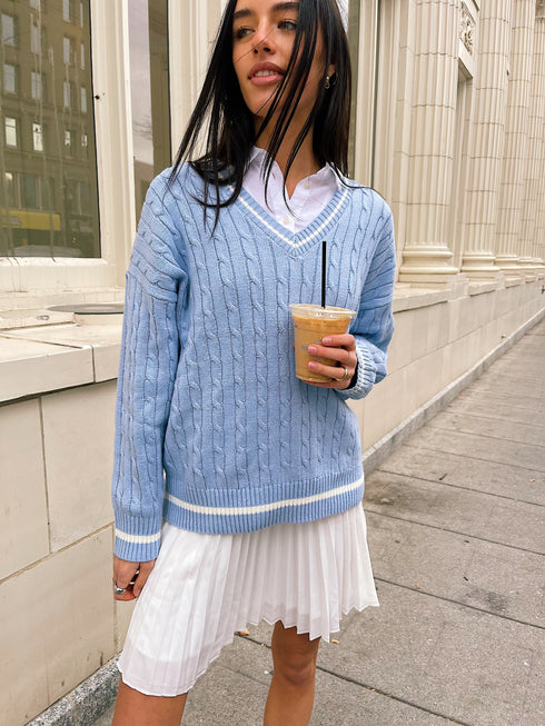 All Eyes On You Sweater// Chambray